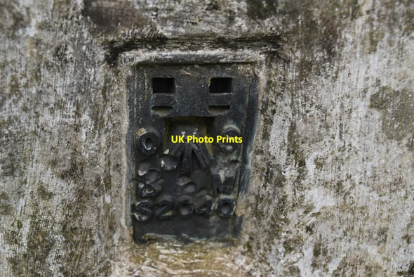 Photo 6"x4" Benchmark on Trig Pillar, Hurst Wood Claygate Cross c2021