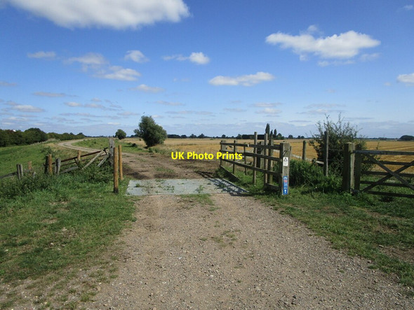 Photo 6"x4" Cattle grid on a byway to Crowland Peakirk c2021