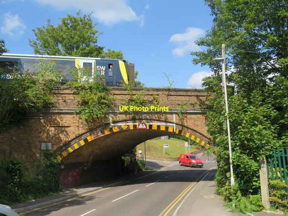 Photo 6"x4" Railway bridge over Bourne Valley Road, Branksome, Poole Bournemouth c2021