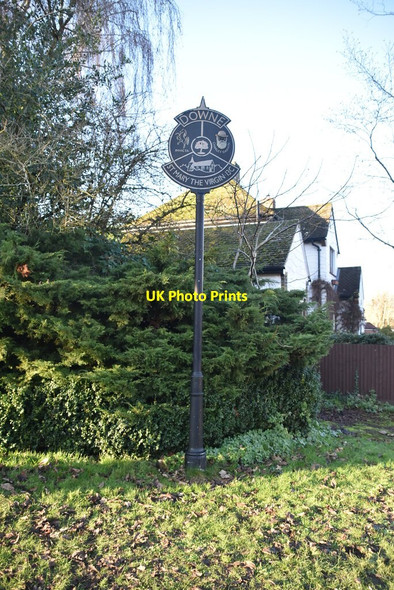 Photo 6"x4" Downe Village Sign Downe\/TQ4361 c2020