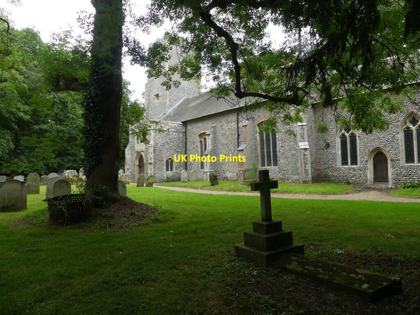 Photo 6"x4" All Saints Church as seen from Churchyard Gimingham c2021
