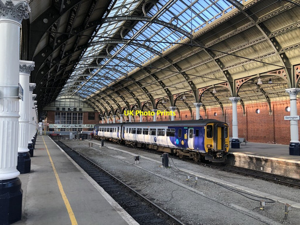 Photo 6"x4" Class 156 Multiple Unit at Darlington Darlington c2021