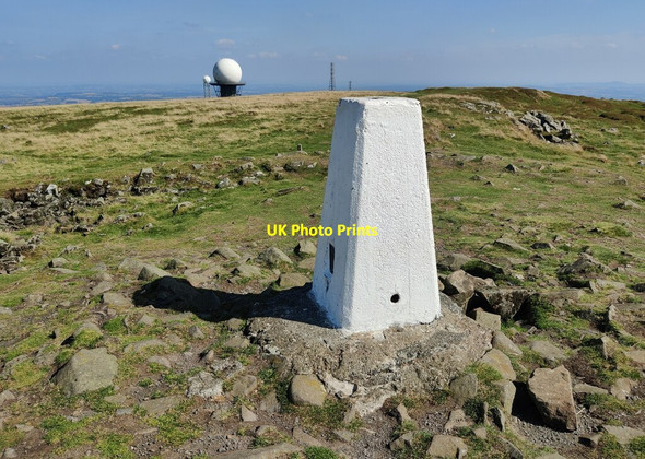 Photo 6"x4" Triangulation pillar on Titterstone Clee Hill Dhustone c2021