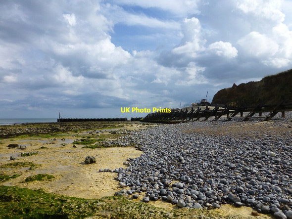 Photo 6"x4" Groyne on shoreline at West Runton West Runton c2021