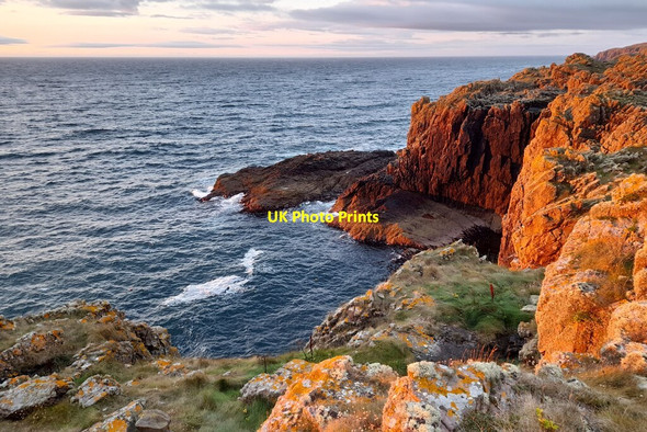 Photo 6"x4" Early Sun on the Cliffs near Sarclet Sarclet c2021