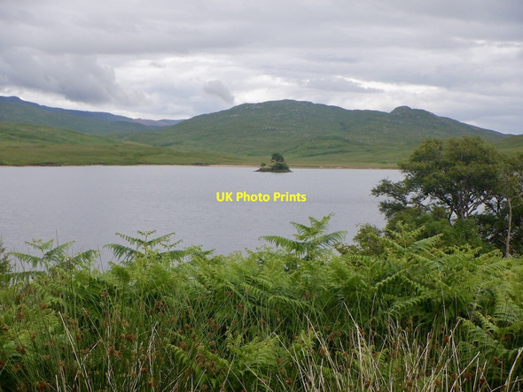 Photo 6"x4" Loch Te\u00c3\u00a0rnait and crannog Loch Te\u00e0rnait c2021