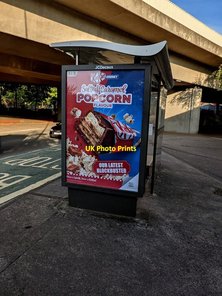 Photo 6"x4" KitKat advert on a Crindau bus shelter, Newport Newport\/Casnewydd c2021