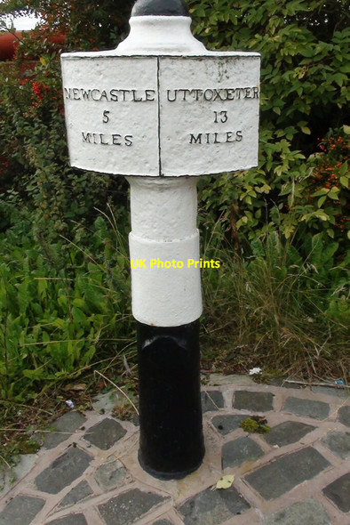 Photo 6"x4" Old Milepost Uttoxeter Road Normacot c2021