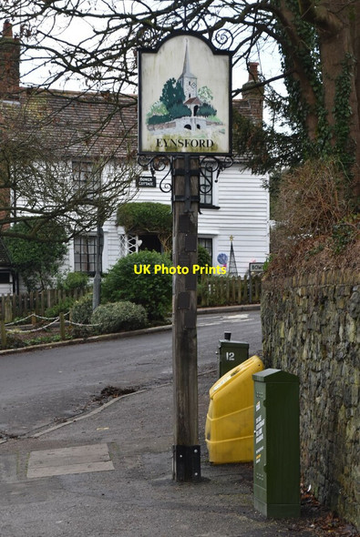 Photo 6"x4" Eynsford Village sign Eynsford c2020