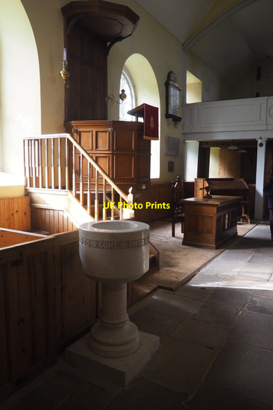 Photo 6"x4" Font and Pulpit in East Church Cromarty Cromarty\/NH7867 c2021