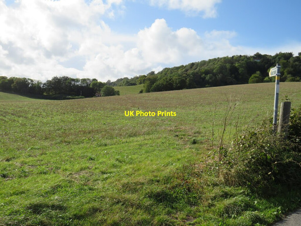 Photo 6"x4" Footpath near Trottiscliffe Wrotham Heath c2021