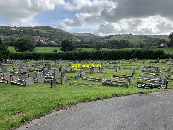 Photo 6"x4" Graveyard at St Cystennin's church Mochdre\/SH8278 c2021
