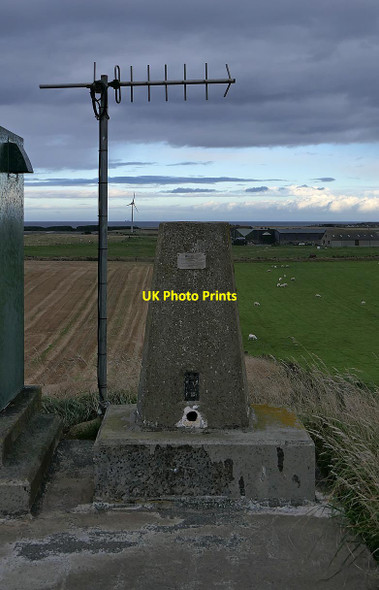 Photo 6"x4" Triangulation pillar, Moat Hill, Aberdeenshire Cairnbulg c2021