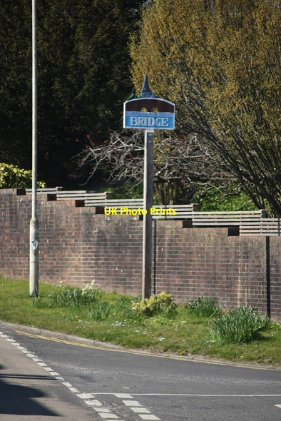 Photo 6"x4" Bridge village sign Bridge\/TR1854 c2021