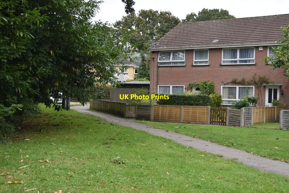 Photo 6"x4" Houses at the end of Church Road Three Legged Cross c2021