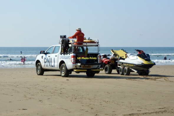 Photo 6"x4" RNLI on duty at Croyde Bay Croyde Bay\/SS4339 c2021