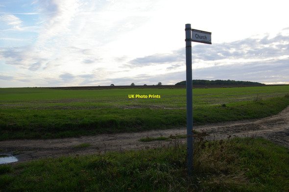 Photo 6"x4" Track to the church, Letheringham Easton\/TM2858 c2021