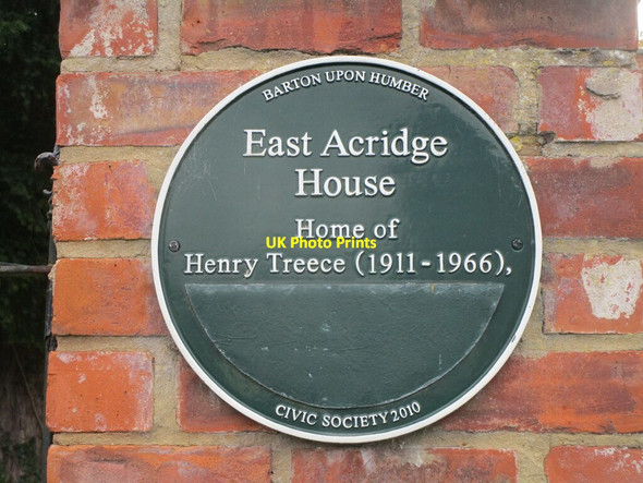 Photo 6"x4" Plaque to Henry Treece Barton-Upon-Humber c2021