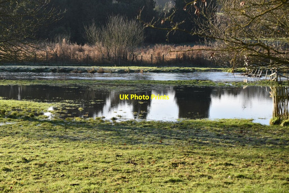 Photo 6"x4" Localised flooding, River Darent Eynsford c2021
