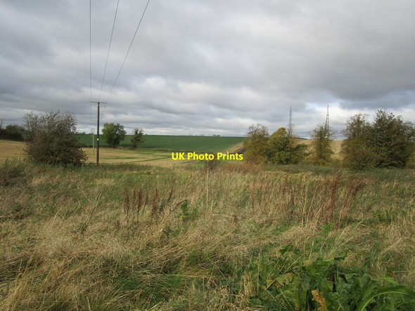 Photo 6"x4" Waste ground and power lines near Skeffington Skeffington c2021