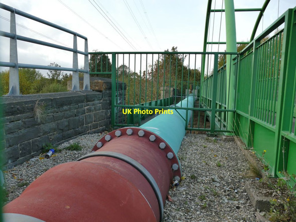 Photo 6"x4" Gas pipe alongside the Spen Valley Greenway  Dewsbury c2021