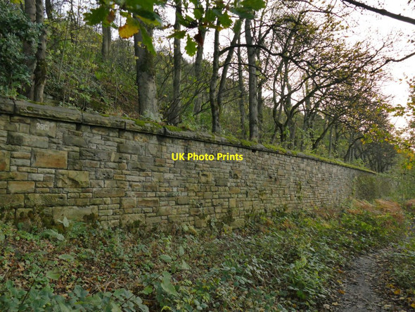 Photo 6"x4" Retaining wall at Lady Wood Bottom Mirfield c2021