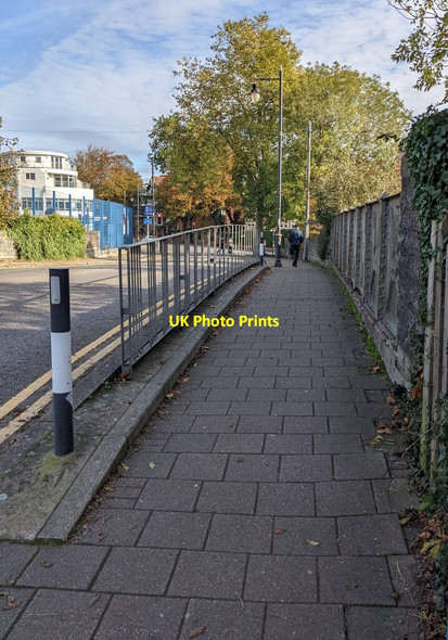 Photo 6"x4" Pavement across a railway bridge, Penarth town centre Penarth\/ST1871 c2021