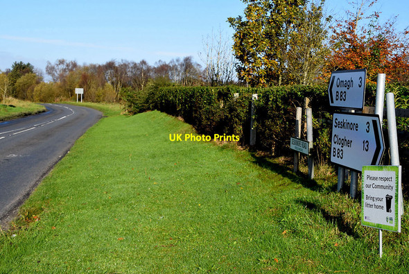 Photo 6"x4" Signs along Seskinore Road Omagh c2021