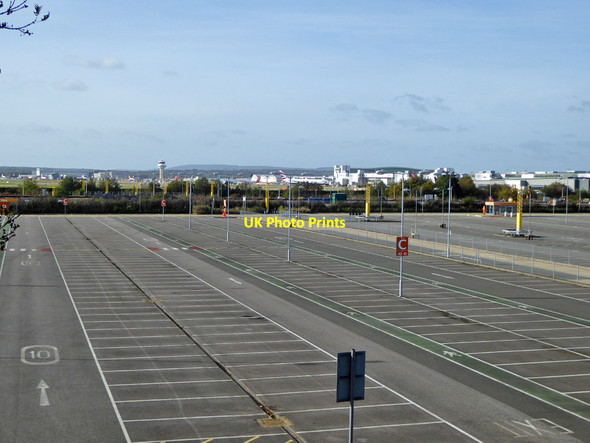 Photo 6"x4" Empty car park, Gatwick Airport Lowfield Heath c2021 P1