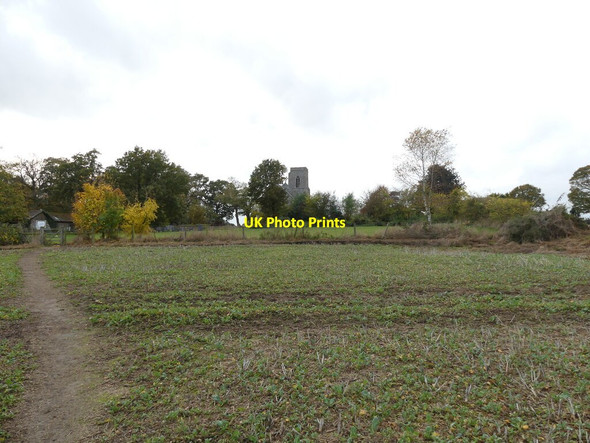 Photo 6"x4" Church as seen from footpath in field Swanton Hill c2021