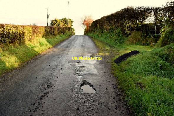 Photo 6"x4" Pothole along Gargrim Road Fintona c2021