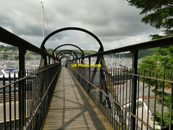 Photo 6"x4" Railway footbridge, Kingswear Dartmouth c2021