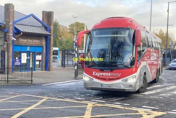 Photo 6"x4" Expressway coach departs from Omagh Bus Depot Omagh c2021