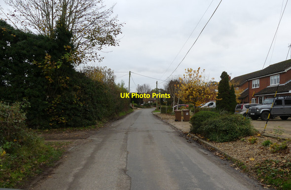 Photo 6"x4" Road in Banningham Village Aylsham c2021