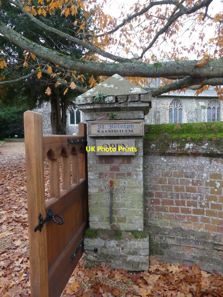 Photo 6"x4" St Botolph sign on gatepost Aylsham c2021
