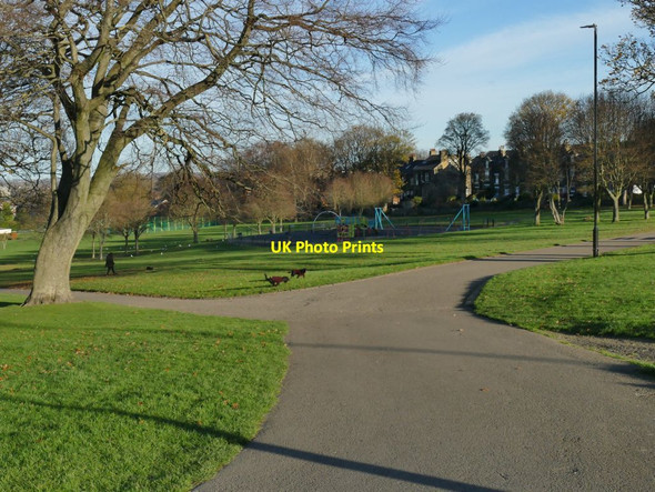 Photo 6"x4" Path junction in Bramley Park Pudsey\/SE2233 c2021