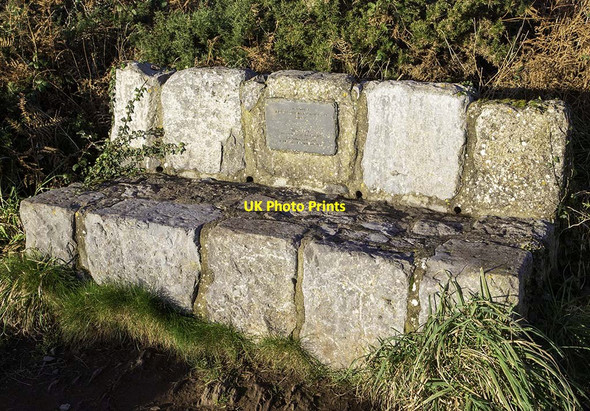 Photo 6"x4" Memorial bench in memory of Brigadier CTW Gough OBE Kete c2021