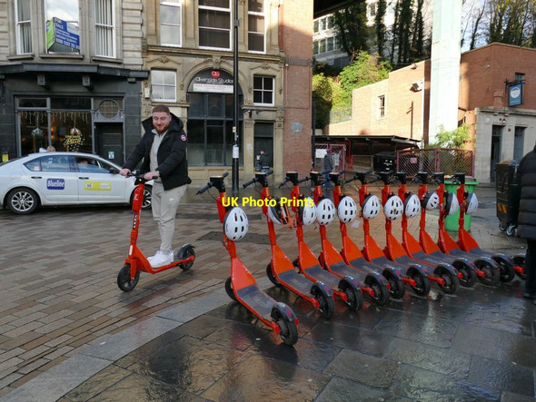 Photo 6"x4" E-scooter hire, Queen Street, Newcastle Newcastle upon Tyne c2021
