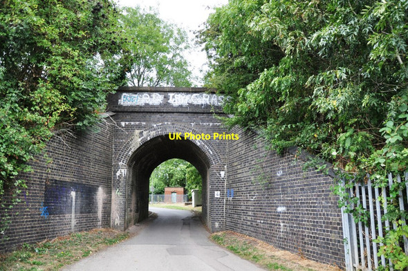 Photo 6"x4" Railway bridge over Selbourne Avenue Newton Longville c2018