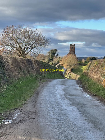 Photo 6"x4" Montford Lane leading to St Chad\u00e2\u0080\u0099s Church, Montford Chavel c2021