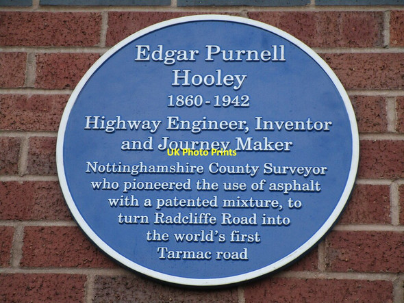 Photo 6"x4" Plaque to Edgar Purnell Hooley West Bridgford c2021