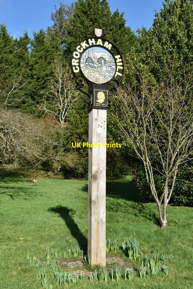 Photo 6"x4" Crockham Hill Village sign Crockham Hill c2021