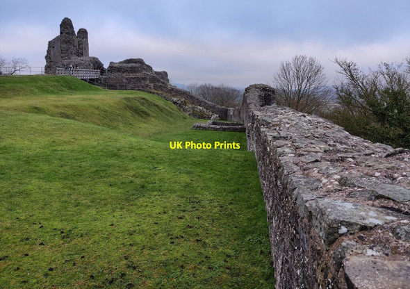 Photo 6"x4" Ruined walls in the middle ward of Montgomery Castle Montgomery c2021