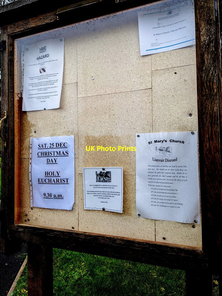 Photo 6"x4" St Mary's Church noticeboard, Llanvair Discoed Llanvair-Discoed c2021
