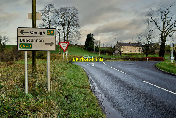 Photo 6"x4" Road junction, Doogary Omagh c2021