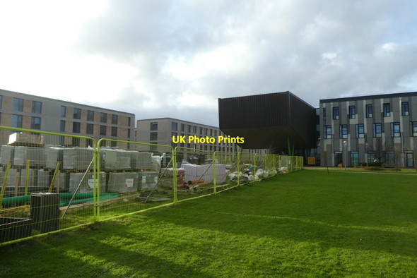 Photo 6"x4" Construction site fence Heslington c2021