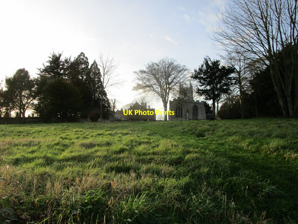 Photo 6"x4" St. Andrew's church and Irnham Hall Irnham c2021