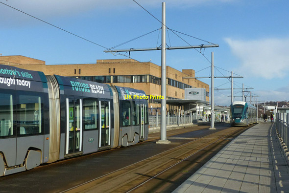 Photo 6"x4" Trams on the bridge Beeston\/SK5236 c2022