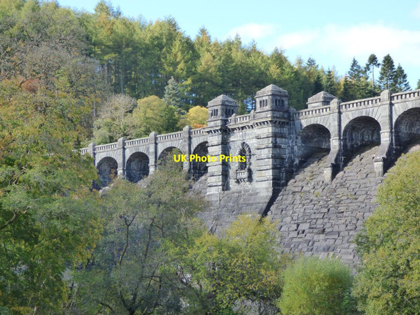 Photo 6"x4" Central section of the Dam Llanwddyn c2016