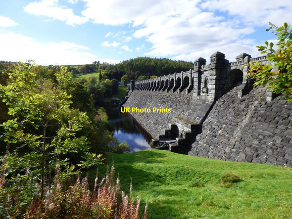 Photo 6"x4" View along the Dam from the B4393 Llanwddyn c2016